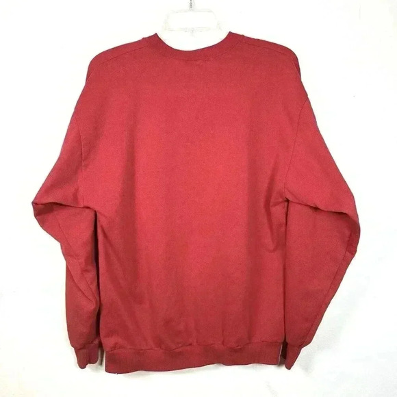 Vintage Merry Christmas Sweater Women XL Red Crew Neck Sweatshirt 90s Cotton - Picture 9 of 10